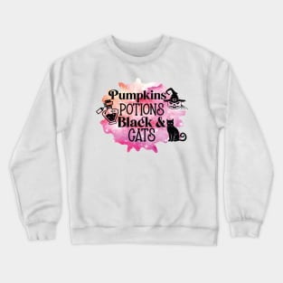 Pumpkin potions and black cats Halloween Crewneck Sweatshirt